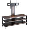 pro.tec Mobile Basso con Supporto TV per Schermo fino a 70 Tavolino Porta TV con Staffe Regolabili Stand TV e Centri Multimediali - Nero/Effetto Rovere Rustico