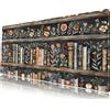 Mechanical Cattle Tappetino da scrivania con motivo floreale con biblioteca/Dark Academia, tappetino da gaming XL per mouse, stile vintage, 80 x 28 cm, per computer portatile e tastiera, accessori decorativi