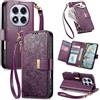 Fertuo Cover per Xiaomi Redmi Note 14 Pro 4G, Fiori Custodia a Libro Portafoglio Antiurto in Pelle PU Flip Case Interna Silicone con Porta Carte, Supporto, Chiusura Magnetica e Cinturino, Viola