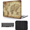 HLAAJJX Custodia Rigida Compatibile con Nuovo Macbook Air 13 pollici 2020 2019 2018 con display Retina e Touch ID A1932 A2179 A2337 M1, Copertina in Plastica e Tastiera Cover e Borsa, Mappa