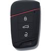 Lage [Portachiave] Guscio in Silicone Cover Chiave per Telecomando Volkswagen Magotan Passat B8 e Skoda Superb Kodiaq A7 3 tasti (vedere compatibilità nelle foto) (NERO)