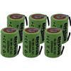 Electron 6 X Batteria ricaricabile NiMh 4/5 SC 1,2V 2000mAh 22x33mm subC a saldare linguette per pacchi batteria