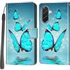 PHINIENLAND Cover per Samsung Galaxy A37 / A36 custodia portafoglio Turquoise | 3 scomparti carte, 1 tasca banconote, Chiusura magnetica, Supporto, Pelle PU flip cover per Samsung A37 / A36