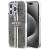 Guess GUHCP15XH4PSEGW Custodia per iPhone 15 PRO Max 6,7 Pollici Custodia Rigida Marrone IML 4G Striscia Dorata