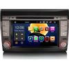 erisin 4GB+64GB 8 Core Android 14 Autoradio GPS Navigatore per Fiat Bravo Supporto Wireless Carplay Android Auto DSP Bluetooth 5.0 Wifi 4G DAB+ OBD2 Lettore DVD Touchscreen