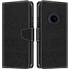 Shantime Custodia in Pelle PU a Righe Compatibile con Nokia 110 4G 2023, Cover Portafoglio con Chiusura Magnetica, Scomparti Carte e Funzione Stand (Nero)