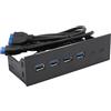 Goshyda Hub USB 3.0 Sul Pannello Frontale a 4 Porte, Alta velocità 5 Gbps, Rapida Dissipazione del Calore, per Trasferimento di File di Grandi Dimensioni e Streaming Video HD,