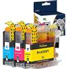 Kopeme caidi lc22uxl ricambio per BROTHER lc22u XL GRANDE CAPACITÀ cartucce d' inchiostro compatibile con Brother dcp-j785dw mfc-j985dw stampante 3 x (1cyan/1magenta/1jaune)