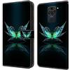 BLOTECH Glitter in Pelle Protettiva Wallet Cover for Redmi Note 9 Custodia Magnetic Buckle 3D Brillantini Glitters in Pelle PU Portafoglio Pelle Guscio Caso per Redmi Note 9,Light Butterfly