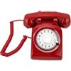 Goshyda Telefono Fisso retrò, Telefono Vintage Anni '80 con Linea Rotante con Filo, Telefono da Scrivania Vecchio Stile, per Casa, Ufficio, Hotel (rosso)