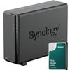 Synology DS124 1GB con 1 disco Synology 6TB HAT3300, Nero, Metallo, Da tavolo, NAS, Server, Switch di rete, non assemblato