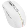 CoolBox W01 Mouse PC wireless 2,4 GHz con 6 pulsanti, batteria ricaricabile, 1600 dpi, tecnologia ottica, illuminazione Rainbow. Colore bianco