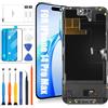 LADYSON Schermo LCD OLED per iPhone 14 Pro Max Sostituzione dello schermo 6.7 pollici per iPhone 14 Pro Max A2894, A2651, A2893, A2895 3D Touch LCD Screen Display Digitizer Assembly Repair Kit (nero)