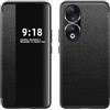 ZORSOME Custodia protettiva per Honor 90 Smart Clear View, custodia protettiva ultra sottile in pelle per Honor 90, nera