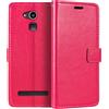 Shantime Custodia Portafoglio in Pelle PU Compatibile con Saiet Smart Senior STS550, Cover con Chiusura Magnetica, Tasche per Carte e Funzione Stand (Rosso rosa)