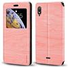 Shantime Custodia Flip in Pelle PU con Finestra Visibile e Chiusura Magnetica Invisibile Compatibile con Wiko View 2 GO, Protezione Totale (Rosa)