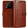 Shantime Custodia in Pelle Compatibile con Unihertz Titan 2 2025, Design Business Flip Magnetico, 3 Slot Carte, Porta Foto e Tasca Nascosta(Marrone)