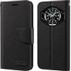 Shantime Custodia Flip in Tessuto Oxford e Pelle PU Compatibile con Doogee S119, Cover Protettiva con Chiusura Magnetica e Tasche per Carte (Nero)