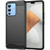 Topme Custodia in Silicone per vivo V23 5G (6.44 Inches), [custodia per Telefono in Stile Spazzolato] - Nero