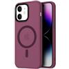 Mixroom - Cover Custodia Bumper Opaco per iPhone 11 Compatibile con MagSafe Accessori Cerchio Magnetico Integrato Retro Semitrasparente Bordo Morbido in TPU Silicone Bordeaux
