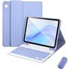 Generic XYAL Covers e Custodie, Custodia protettiva for tablet con tastiera, custodia in pelle PU+TPU compatibile con iPad A16 11a generazione 11 pollici 2025(Light Purple+Keyboard+mouse)