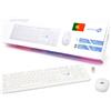 SIMPLETEK - Kit Mouse & Tastiera Wireless 2.4G Layout PT Portoghese | Portuguese Keyboard QWERTY con Tastierino Numerico Mouse Ergonomico 3 Tasti Ricevitore USB