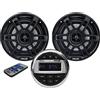 PIMAR marine equipment PIMAR Kit stereo con casse nere 150 WATT + telecomando presa usb radio bluetooth accessori barca gommone nautica (2 CASSE)