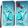Haninsuze Cover per Samsung Galaxy A21s, Portafoglio PU Pelle, farfalla | Interno TPU Antiurto, Anti-Graffio, Fessura per Schede, Supporto Stand, Design Libro, Flip