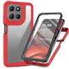 RonRun Cover Motorola Moto g56 5G, Antiurto 360 Gradi Full Case con Protezione per Schermo Incorporata, Trasparente Rugged TPU Bumper Doppia Protettiva Case rosso