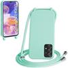WenBaby Cover Compatible con Samsung Galaxy A23 4G/5G,Cellulare Girocollo Custodia con Cordino TPU Corda Silicone Case Bumper per Samsung Galaxy A23 4G/5G Custodia, Verde menta piperita