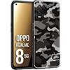 CUSTOMIZZA - Custodia cover nera morbida in tpu compatibile per Realme 8 5G camouflage mimetico militare nero black grigio