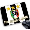 My Cust Tappetino Mouse Pad Personalizzabile con nome frase ecc gadget compatibile Stile maglia Calcio strisce (Tifoso Bianconero)