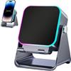 Generic Altoparlante a induzione per telefono, stazione audio pieghevole da 10 W con luce LED, supporto portatile per altoparlante wireless per casa, viaggi, regalo di compleanno per uomini e donne (11,9 x