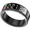 LONGLU Anello intelligente per donne e uomini con display a LED, fitness tracker con frequenza cardiaca/ossigeno nel sangue/sonno/sport/5 ATM, impermeabile, per iPhone e Android (nero, 12)