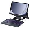 FIABANO Custodia a libro con tastiera Bluetooth wireless per Samsung Galaxy Tab A9+ 11 / Galaxy Tab A11+ (11.0), tastiera retroilluminata rimovibile - Mouse trackpad - Supporto regolabile verticale