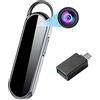 RNNTK Nascosta Mini Telecamera Full HD 1080P Telecamera di Sorveglianza di Sicurezza,Portatile Inteligente Microcamera 160° Grandangolare Casa Nanny Cam Audio/Video Registrazione in Loop-Nero 16 GB