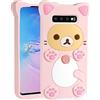 STSNano Kawaii per Samsung Galaxy S10 Custodia 3D Cute Cartoon Bear Custodie per telefono Fashion Cool Fun Funny Bear Soft TPU Covers per Galaxy S10 6.1 pollici Silicone Cover per Donne Ragazze