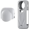 Generic Custodia protettiva in silicone per Insta360 X5, custodia protettiva antipolvere morbida per accessori per fotocamera sportiva Insta 360 X5 (copriobiettivo grigio + copertura protettiva grigia)
