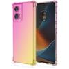 RankOne Custodia per Telefono Adatta per Motorola Moto Edge 50 Fusion (6.7 Inches) Custodia con Gradiente di Colore in Silicone TPU Trasparente - Oro Rosa