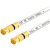 hb-digital Cavo di collegamento satellitare da 1 m, bianco con connettore rapido F a compressione, Quickfix, placcato oro, 135 dB, 5 strati, in rame, cavo antenna coassiale FullHD TV 3D UHD Ultra 4K
