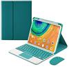 Bueuwe Custodia con Tastiera per Huawei Matepad PRO 10.8 con Touchpad, Cover in Pelle con Tastiera Retroilluminata Rimovibile con Portapenne,Deep Green,No Backlit