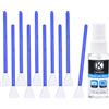 Camkix APS-C - Kit per la pulizia del sensore per fotocamera digitale, compatibile con fotocamere DSLR e mirrorless, 10 tamponi per lavaggio a secco da 16 mm e 1 flacone di detergente per lenti