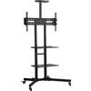 Yaheetech Staffa Carrello TV da 32 a 75 Pollici da Pavimento con Ruote Mobile Porta TV Schermo VESA da 100 x 100 mm a 600 x 400 mm Altezza Regolabile Gestione di Cavi Nero