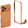 teroxa Custodia protettiva per iPhone 17 Pro, telaio in lega di alluminio aeronautico, antiurto, senza cover posteriore, design con dissipazione del calore (arancione)