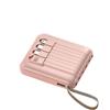 JUDEWY Caricabatterie Portatile Power Bank 20000mah Display Power Bank, Ricarica Veloce, Ricarica Veloce Del Telefono Cellulare Power Bank, 4 Cavi Di Alimentazione Mobile (Rosa)