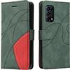 XINNI Cover Protettiva per Oppo Find X3 Lite Case, retrò Cellulare Custodia Libro Antiurto in Flip Pelle PU/TPU, Portafoglio Flip Magnetica, Verde
