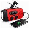 LeuKoles Radio solare portatile con meteo AM/FM/NOAA, generatore a manovella, 2000 mAh, caricatore USB per telefoni cellulari, torcia a LED, per emergenze, campeggio, pesca (rosso)