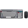 docooler Combo Tastiera e Mouse Wireless Doppia modalità Tastiera a Membrana 2.4G BT5.0 BT 3 canali Can C Connect Quattro dispositivi Tastiera Ricaricabile Connettività a Due modalità