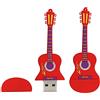 OneSquareCore 4GB Forma di chitarra USB Stick USB 2.0 Flash Drive Memoria Thumb Drive Memory Stick U Disco USB Drive PenDrive con catena (Rosso)