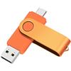 Yaxiny USB C Flash Drive 16GB 1 Stück, OTG USB C Pen Drive, USB 3.0 und USB C Flash Drive, Typ C Speicherstick für USB A+USB C Android Smartphone Metall Orange